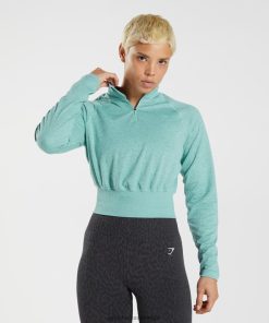 Gymshark Belgie - Gymshark 315 warming-uptop met lange mouwen parelblauw/winterblauwgroen gemêleerd vrouwen Z6ZD64394
