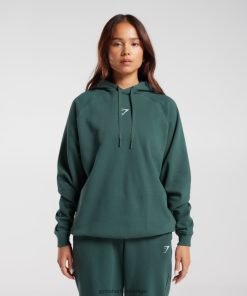 Gymshark Belgie - Gymshark Oversized fleece hoodie voor training mist groen vrouwen Z6ZD64346