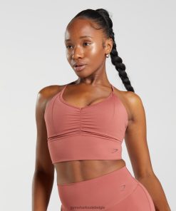 Gymshark Belgie - Gymshark Verhoogde lange sportbeha roze bruin vrouwen Z6ZD64169
