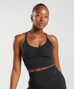 Gymshark Belgie - Gymshark Verhoogde lange sportbeha zwart vrouwen Z6ZD64137