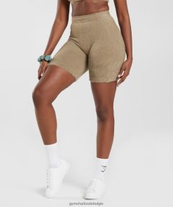 Gymshark Belgie - Gymshark Whitney wimpergebreide short cementbruin vrouwen Z6ZD64101