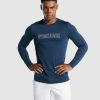 Gymshark Belgie - Gymshark aankomst grafisch t-shirt met lange mouwen marine Heren Z6ZD64669