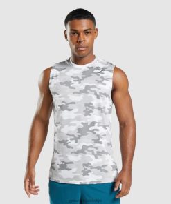 Gymshark Belgie - Gymshark aankomst mouwloos t-shirt lichtgrijze afdruk Heren Z6ZD64905