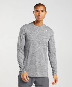Gymshark Belgie - Gymshark aankomst t-shirt met lange mouwen silhouet grijs/lichtgrijs gemêleerd Heren Z6ZD64605