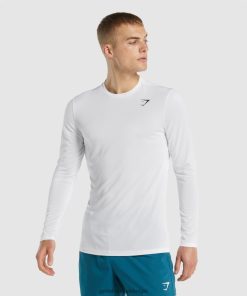 Gymshark Belgie - Gymshark aankomst t-shirt met lange mouwen wit Heren Z6ZD64649
