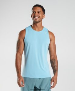 Gymshark Belgie - Gymshark aankomst tank ijsberg blauw Heren Z6ZD64965