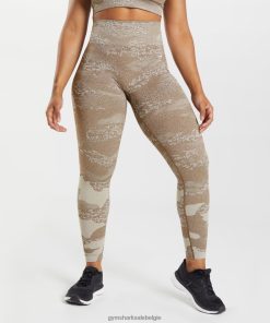 Gymshark Belgie - Gymshark adapt camo naadloze legging kiezelgrijs/zielbruin vrouwen Z6ZD64325