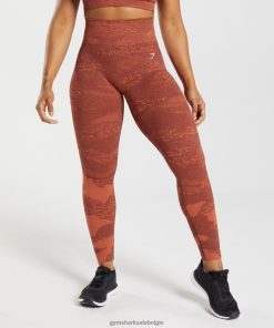 Gymshark Belgie - Gymshark adapt camo naadloze legging stormrood/kersenbruin vrouwen Z6ZD64305