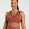Gymshark Belgie - Gymshark adapt camo naadloze sportbeha stormrood/kersenbruin vrouwen Z6ZD64161