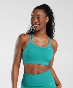 Gymshark Belgie - Gymshark adapt gevlekte naadloze sportbeha juweel groen vrouwen Z6ZD64173