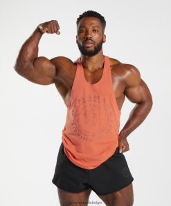 Gymshark Belgie - Gymshark erfenis stringer ruimtevaart oranje Heren Z6ZD641017