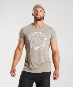 Gymshark Belgie - Gymshark erfenis t-shirt kalksteen mergel Heren Z6ZD64693