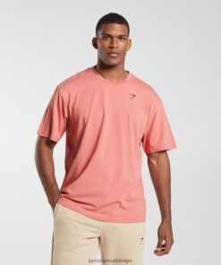 Gymshark Belgie - Gymshark essentieel oversized t-shirt terracotta roze Heren Z6ZD64569