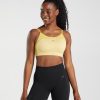 Gymshark Belgie - Gymshark flexibele sportbeha met bandjes medaillon geel/wit gemêleerd vrouwen Z6ZD64181
