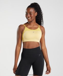 Gymshark Belgie - Gymshark flexibele sportbeha met bandjes medaillon geel/wit gemêleerd vrouwen Z6ZD64181