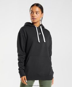 Gymshark Belgie - Gymshark fractie hoodie zwart/wit vrouwen Z6ZD64386