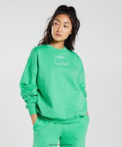 Gymshark Belgie - Gymshark geactiveerd grafisch sweatshirt tropisch groen vrouwen Z6ZD64390