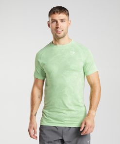 Gymshark Belgie - Gymshark geo naadloos t-shirt aloëgroen/theegroen Heren Z6ZD64609