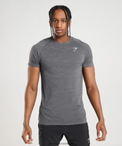 Gymshark Belgie - Gymshark geo naadloos t-shirt antraciet/zwart Heren Z6ZD64629