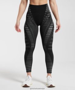 Gymshark Belgie - Gymshark grenzeloze leggings zwart/lichtgrijs vrouwen Z6ZD64341