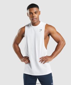 Gymshark Belgie - Gymshark kritische 2.0 drop-armtank wit Heren Z6ZD64901