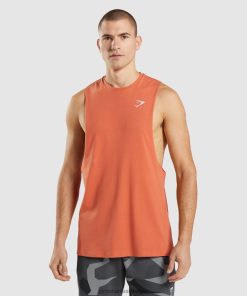 Gymshark Belgie - Gymshark kritische drop-armtank klei oranje Heren Z6ZD64929