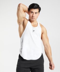 Gymshark Belgie - Gymshark kritische stringer wit Heren Z6ZD64997