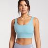 Gymshark Belgie - Gymshark lange sportbeha ijsberg blauw vrouwen Z6ZD64153