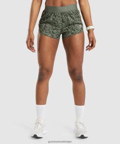 Gymshark Belgie - Gymshark losse trainingsshorts groene afdruk vrouwen Z6ZD6477