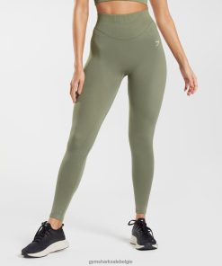 Gymshark Belgie - Gymshark naadloze legging van zweet stoffige olijf vrouwen Z6ZD64263