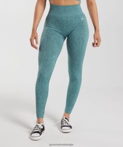 Gymshark Belgie - Gymshark pas dieren naadloze leggings aan ijsbergblauw/donderblauw vrouwen Z6ZD64253