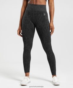 Gymshark Belgie - Gymshark pas dieren naadloze leggings aan stedelijk grijs/zwart vrouwen Z6ZD64259
