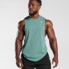 Gymshark Belgie - Gymshark reageer drop-arm tank inkt blauwgroen Heren Z6ZD64973