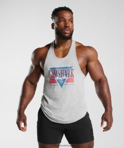 Gymshark Belgie - Gymshark retrowave stringer lichtgrijze kernmergel Heren Z6ZD64989