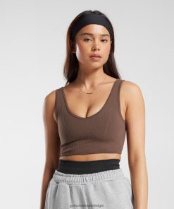 Gymshark Belgie - Gymshark rustdag naadloze bralette eiken bruin vrouwen Z6ZD64177