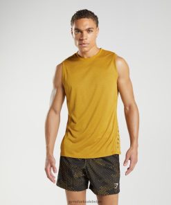 Gymshark Belgie - Gymshark sporttank kurkuma geel/zwart gemêleerd Heren Z6ZD64913