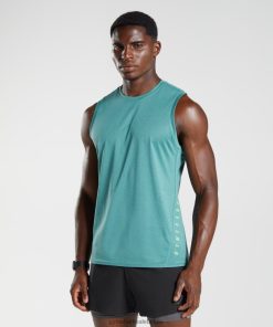 Gymshark Belgie - Gymshark sporttank leiblauw/zwart gemêleerd Heren Z6ZD64937