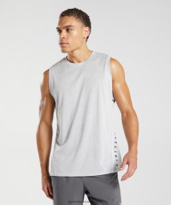 Gymshark Belgie - Gymshark sporttank wit/rookgrijs gemêleerd Heren Z6ZD64933