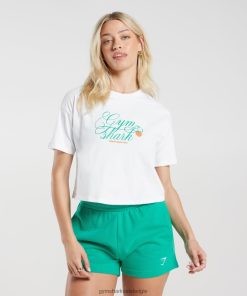 Gymshark Belgie - Gymshark sterke perzikkleurige midi-top wit vrouwen Z6ZD64428