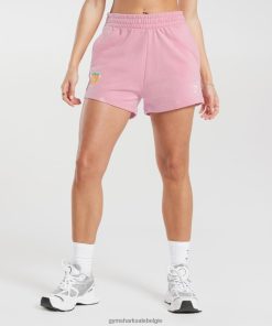 Gymshark Belgie - Gymshark sterke perzikkleurige short suikerspin roze vrouwen Z6ZD6435