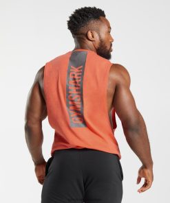 Gymshark Belgie - Gymshark stoere drop-arm tank ruimtevaart oranje Heren Z6ZD64921