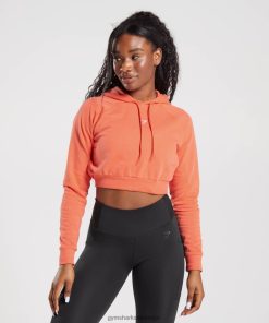 Gymshark Belgie - Gymshark training cropped hoodie ruimtevaart oranje vrouwen Z6ZD64406
