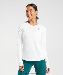 Gymshark Belgie - Gymshark trainingstop met lange mouwen wit vrouwen Z6ZD64493
