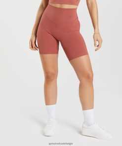 Gymshark Belgie - Gymshark verhoog de fietsbroek roze bruin vrouwen Z6ZD6422