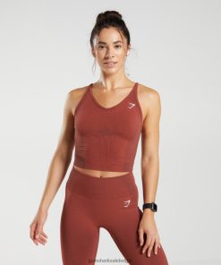Gymshark Belgie - Gymshark vitale naadloze 2.0 midi-tank steenrood mergel vrouwen Z6ZD64485