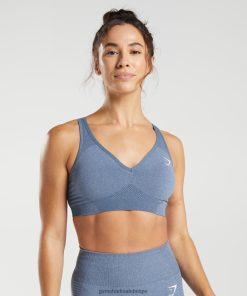 Gymshark Belgie - Gymshark vitale naadloze sportbeha met 2,0 v-hals avondblauw mergel vrouwen Z6ZD64185