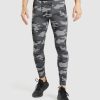 Gymshark Leggingg - Gymshark Element-basislaaglegging grijze afdruk Heren Z6ZD641036
