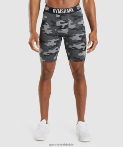 Gymshark Leggingg - Gymshark Element-basislaagshort grijze afdruk Heren Z6ZD64560