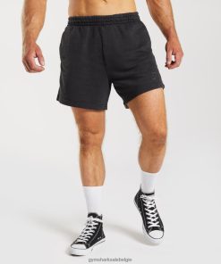 Gymshark Leggingg - Gymshark Powerwashed 5 shorts zwart Heren Z6ZD64524