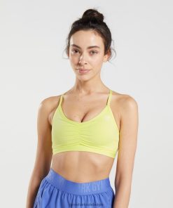 Gymshark Leggingg - Gymshark Trainingssportbeha met ruches vuurvliegje groen vrouwen Z6ZD64220